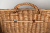 Vintage French Grape picker's basket with fabric straps