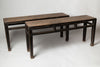 Antique Chinese elm benches with scroll feet