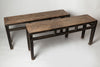 Antique Chinese elm benches with scroll feet