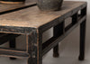 Antique Chinese elm benches with scroll feet