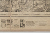 Rare Antique linen fabric backed French Map of Clamecy, dated 1845