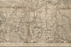 Rare Antique linen fabric backed French Map of Clamecy, dated 1845