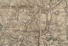 Rare Antique linen fabric backed French Map of Clamecy, dated 1845