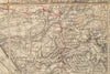 Rare Antique linen fabric backed French Map of Clamecy, dated 1845