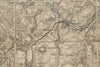 Rare Antique linen fabric backed French Map of Clamecy, dated 1845