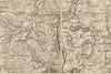 Rare Antique linen fabric backed French Map of Clamecy, dated 1845