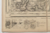 Rare Antique linen fabric backed French Map of Clamecy, dated 1845
