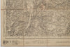 Rare Antique linen fabric backed French Map of Clamecy, dated 1845