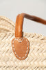 Moroccan Palm leaf shopping baskets with leather handles, two sizes