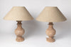 Handcrafted wooden table lamps with linen empire lampshades