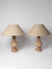 Handcrafted wooden table lamps with linen empire lampshades
