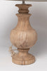 Handcrafted wooden table lamps with linen empire lampshades