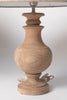 Handcrafted wooden table lamps with linen empire lampshades