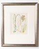Antique 19th century hand coloured seaweed prints in bespoke silver gilt frames