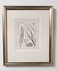 Antique 19th century hand coloured seaweed prints in bespoke silver gilt frames