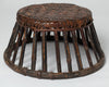 Pair antique chinese rattan and bamboo low stools