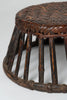Pair antique chinese rattan and bamboo low stools