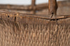 Antique chinese hand woven basket with bamboo handle