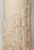 Post Modern Round Tessellated stone pedestal and matching table lamp with linen shade