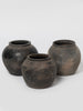 Vintage Chinese black clay pots, small size