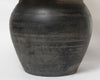 Beautiful large black grey pottery jar lamp with ivory white boucle fabric lampshade