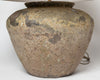 Beautiful large Barnacled textured jar lamps with natural linen shades