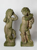 Beautiful Pair Vintage French Cherub Garden Statues