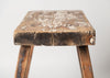 Vintage Chinese elm stool with traces of paint to the seat