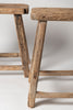 Rare vintage chinese elm stools with shaped seat tops