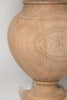 Beautiful large wooden table lamps with natural linen shades