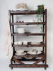 Rare Vintage Industrial Wooden Shoe Rack Trolley