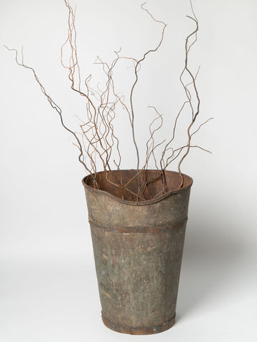 Antique French Metal Grape hod/hopper with carrying straps