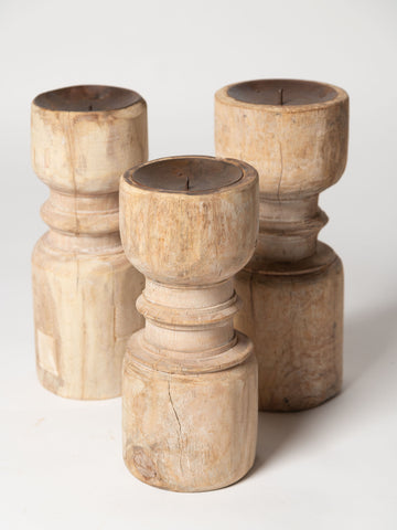 Vintage Wooden Balustrade pricket candleholders