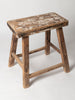 Vintage Chinese elm stool with traces of paint to the seat