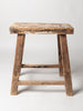Vintage Chinese elm stool with traces of paint to the seat