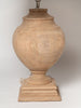 Beautiful large wooden table lamps with natural linen shades