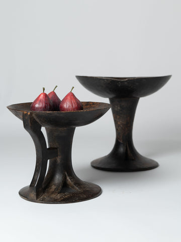 Antique Nagaland wooden pedestal bowls