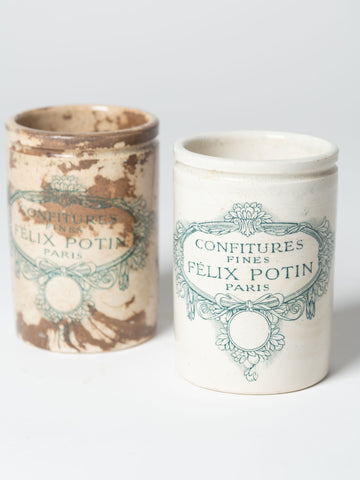 Antique French Felix Potin Confiture pots