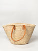Moroccan Palm leaf shopping baskets with leather handles, two sizes