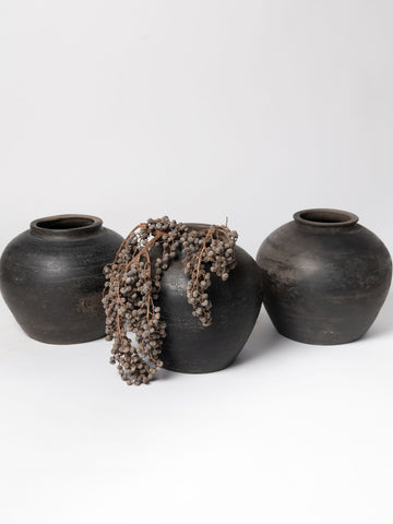 Vintage hand made chinese black pots, smaller size