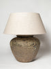 Beautiful large Barnacled textured jar lamp with natural linen shade