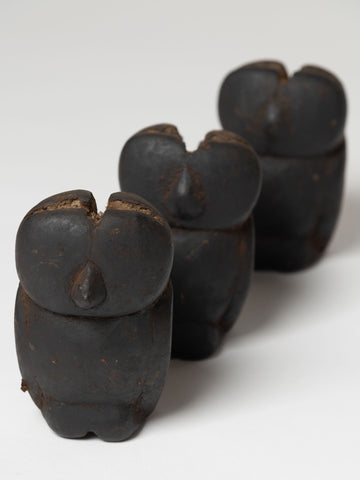 Vintage burmese wooden owl moulds