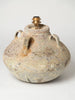 Beautiful Barnacled terracotta jar lamp with natural linen shade