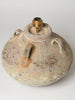 Beautiful Barnacled terracotta jar lamp with natural linen shade