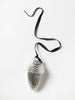 Beautiful large mercury glass style acorn decorations 13cm, black velvet ribbon