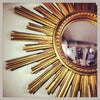 Large Sunburst Mirror 1950's from Belgium with convex glass - Decorative Antiques UK - 3