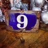 Original Vintage French Enamel Blue Number Plaque - Decorative Antiques UK  - 2