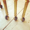 Beautiful Mid Century Italian Brass and Glass nesting tables on castors - Decorative Antiques UK  - 5