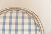Pair Vintage French Dining chairs with blue and white checked upholstery - Decorative Antiques UK  - 3