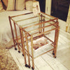 Beautiful Mid Century Italian Brass and Glass nesting tables on castors - Decorative Antiques UK  - 6